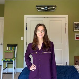 Calvin Klein plum work blouse